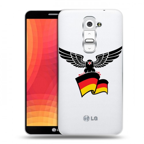 Полупрозрачный дизайнерский пластиковый чехол для LG Optimus G2 Флаг Германии