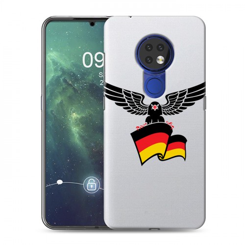 Полупрозрачный дизайнерский пластиковый чехол для Nokia 6.2 Флаг Германии