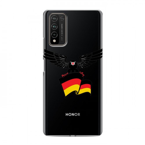 Полупрозрачный дизайнерский пластиковый чехол для Huawei Honor 10X Lite Флаг Германии