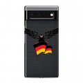Полупрозрачный дизайнерский силиконовый с усиленными углами чехол для Google Pixel 6 Флаг Германии