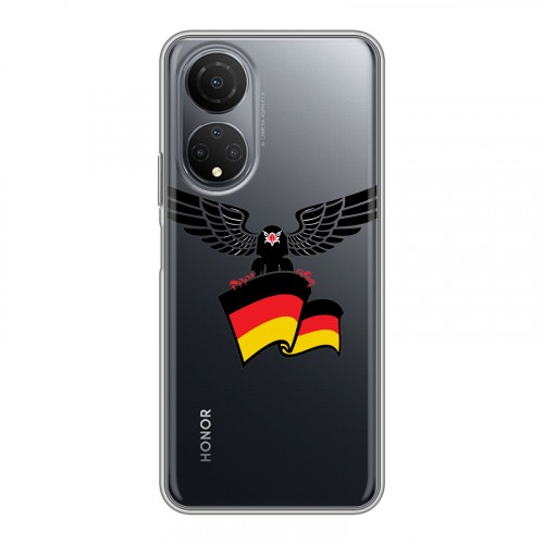 Полупрозрачный дизайнерский силиконовый с усиленными углами чехол для Huawei Honor X7 Флаг Германии