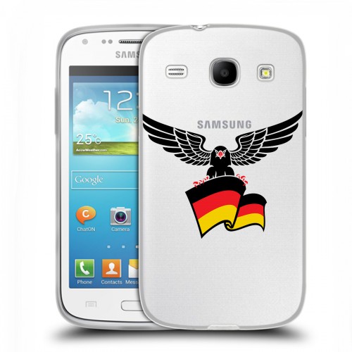 Полупрозрачный дизайнерский силиконовый чехол для Samsung Galaxy Core Флаг Германии