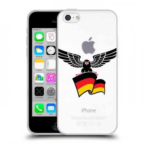 Полупрозрачный дизайнерский пластиковый чехол для Iphone 5c Флаг Германии