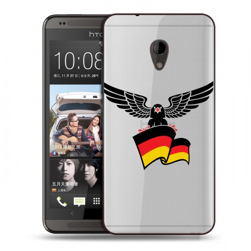 Полупрозрачный дизайнерский пластиковый чехол для HTC Desire 700 Флаг Германии