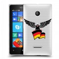 Полупрозрачный дизайнерский пластиковый чехол для Microsoft Lumia 435 Флаг Германии