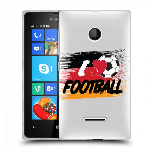 Полупрозрачный дизайнерский пластиковый чехол для Microsoft Lumia 435 Флаг Германии