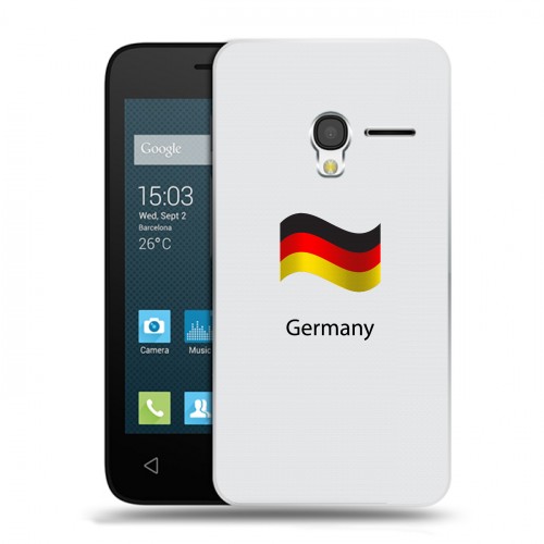 Дизайнерский пластиковый чехол для Alcatel One Touch Pixi 3 (4.5) Флаг Германии