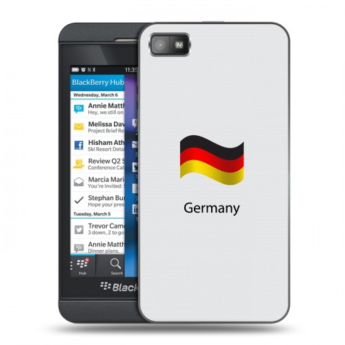Дизайнерский пластиковый чехол для BlackBerry Z10 Флаг Германии