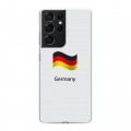 Дизайнерский пластиковый чехол для Samsung Galaxy S21 Ultra Флаг Германии