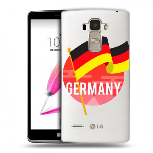 Полупрозрачный дизайнерский силиконовый чехол для LG G4 Stylus Флаг Германии