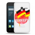 Полупрозрачный дизайнерский пластиковый чехол для Alcatel One Touch Pixi 3 (4.0) Флаг Германии