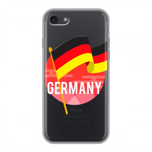 Полупрозрачный дизайнерский силиконовый чехол для Iphone 7 Флаг Германии