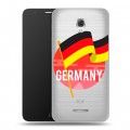 Полупрозрачный дизайнерский пластиковый чехол для Alcatel Pop 4 Plus Флаг Германии