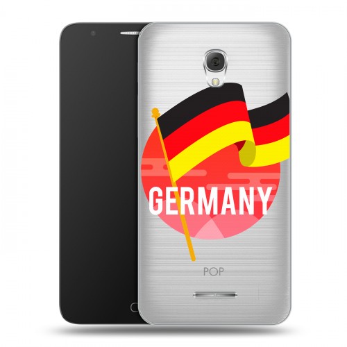 Полупрозрачный дизайнерский пластиковый чехол для Alcatel Pop 4 Plus Флаг Германии