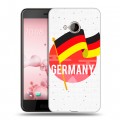 Полупрозрачный дизайнерский пластиковый чехол для HTC U Play Флаг Германии