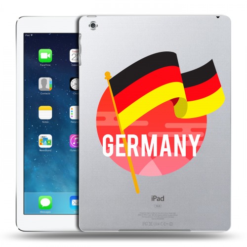 Полупрозрачный дизайнерский силиконовый чехол для Ipad (2017) Флаг Германии