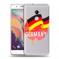Полупрозрачный дизайнерский пластиковый чехол для HTC One X10 Флаг Германии