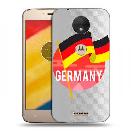 Полупрозрачный дизайнерский пластиковый чехол для Motorola Moto C Флаг Германии