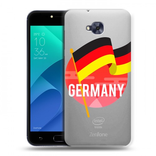 Полупрозрачный дизайнерский пластиковый чехол для ASUS ZenFone 4 Selfie Флаг Германии