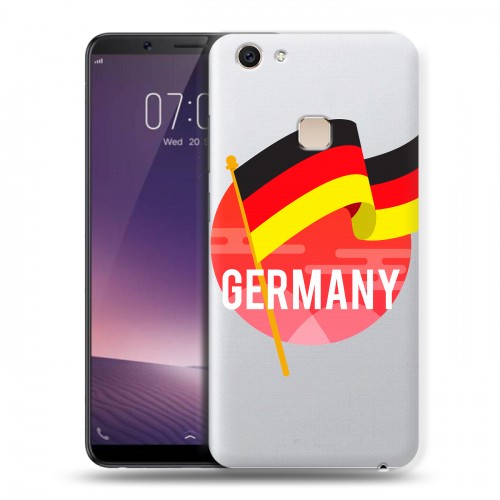 Полупрозрачный дизайнерский пластиковый чехол для Vivo V7 Plus Флаг Германии