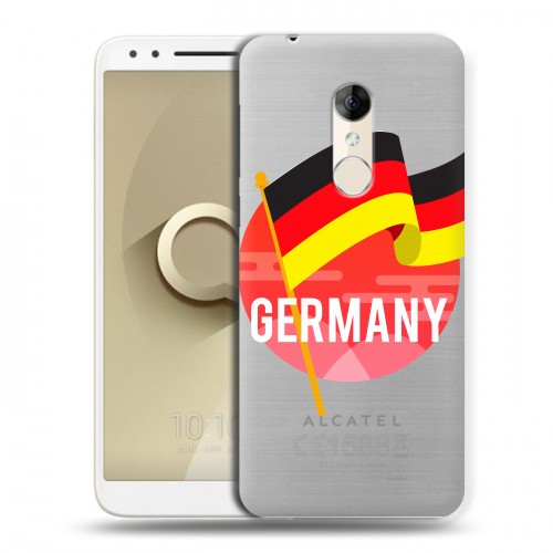 Полупрозрачный дизайнерский пластиковый чехол для Alcatel 3 Флаг Германии