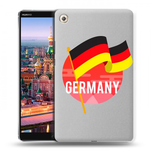 Полупрозрачный дизайнерский пластиковый чехол для Huawei MediaPad M5 8.4 Флаг Германии