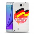 Полупрозрачный дизайнерский пластиковый чехол для Samsung Galaxy Note 2 Флаг Германии