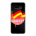 Полупрозрачный дизайнерский пластиковый чехол для Samsung Galaxy S10 Plus Флаг Германии