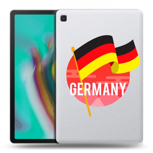 Полупрозрачный дизайнерский пластиковый чехол для Samsung Galaxy Tab S5e Флаг Германии