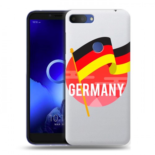 Полупрозрачный дизайнерский пластиковый чехол для Alcatel 1S (2019) Флаг Германии