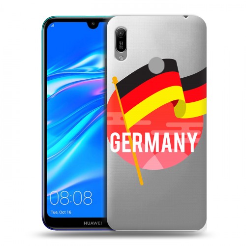 Полупрозрачный дизайнерский пластиковый чехол для Huawei Y6 (2019) Флаг Германии