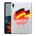Полупрозрачный дизайнерский силиконовый чехол для Samsung Galaxy Tab S7 Флаг Германии