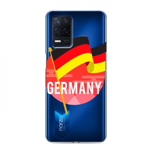 Полупрозрачный дизайнерский силиконовый чехол для Realme Narzo 30 5G Флаг Германии