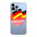 Полупрозрачный дизайнерский пластиковый чехол для Iphone 13 Pro Max Флаг Германии