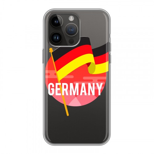 Полупрозрачный дизайнерский силиконовый с усиленными углами чехол для Iphone 14 Pro Max Флаг Германии