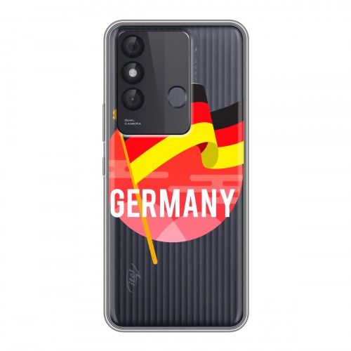 Полупрозрачный дизайнерский силиконовый чехол для Itel Vision 3 Plus Флаг Германии