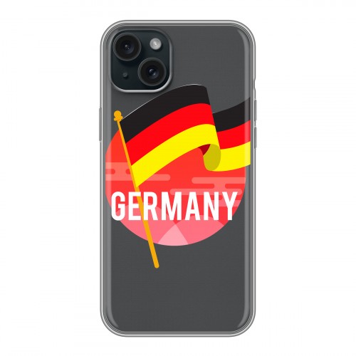 Полупрозрачный дизайнерский пластиковый чехол для Iphone 15 Plus Флаг Германии