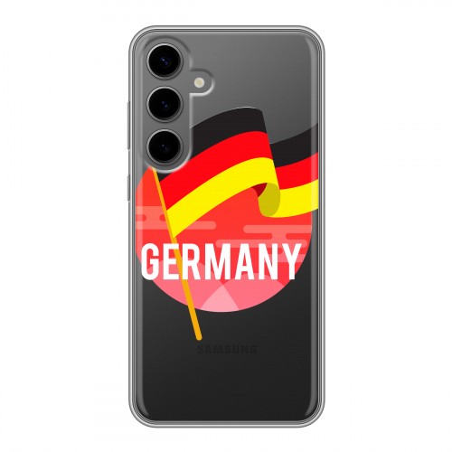Полупрозрачный дизайнерский силиконовый чехол для Samsung Galaxy S24 Plus Флаг Германии