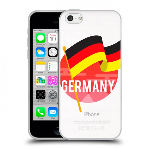 Полупрозрачный дизайнерский пластиковый чехол для Iphone 5c Флаг Германии