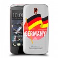 Полупрозрачный дизайнерский пластиковый чехол для HTC Desire 500 Флаг Германии