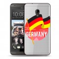 Полупрозрачный дизайнерский пластиковый чехол для HTC Desire 700 Флаг Германии