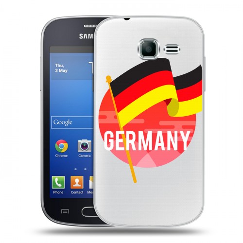 Полупрозрачный дизайнерский пластиковый чехол для Samsung Galaxy Trend Lite Флаг Германии