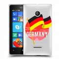 Полупрозрачный дизайнерский пластиковый чехол для Microsoft Lumia 435 Флаг Германии