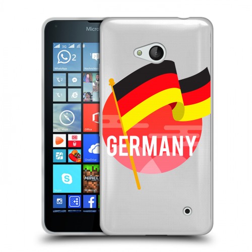 Полупрозрачный дизайнерский пластиковый чехол для Microsoft Lumia 640 Флаг Германии