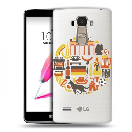 Полупрозрачный дизайнерский силиконовый чехол для LG G4 Stylus Флаг Германии