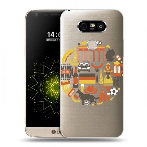 Полупрозрачный дизайнерский пластиковый чехол для LG G5 Флаг Германии