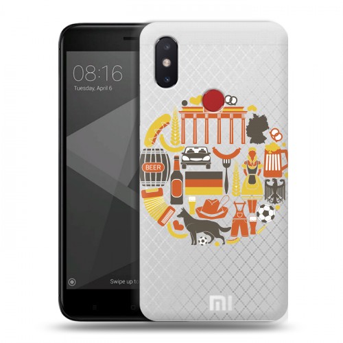 Полупрозрачный дизайнерский силиконовый чехол для Xiaomi Mi8 SE Флаг Германии