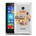 Полупрозрачный дизайнерский пластиковый чехол для Microsoft Lumia 435 Флаг Германии