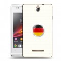 Дизайнерский пластиковый чехол для Sony Xperia E Флаг Германии