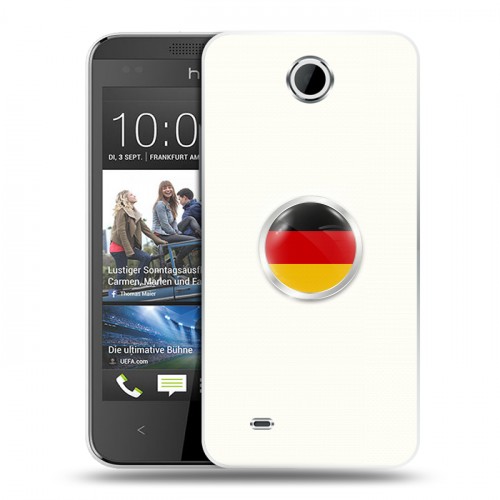 Дизайнерский силиконовый чехол для HTC Desire 300 Флаг Германии